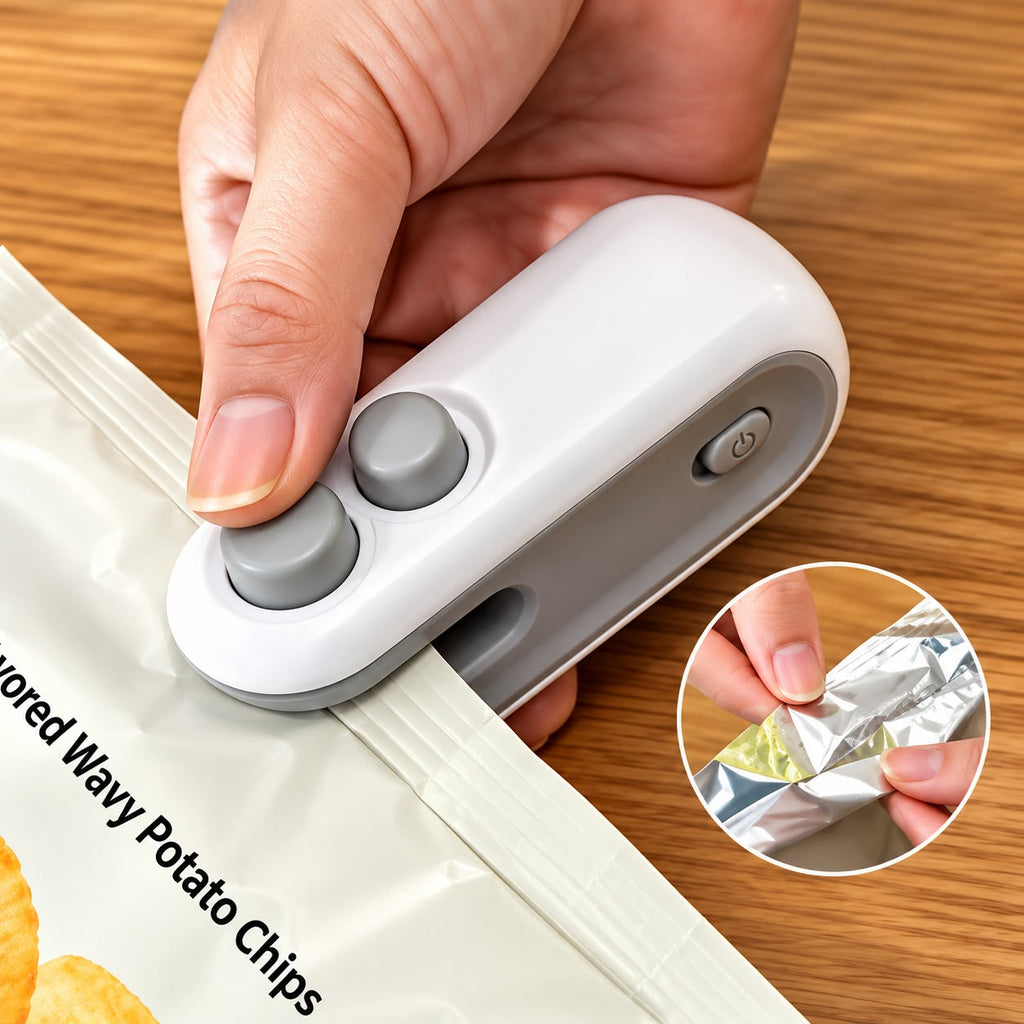Portable Mini Bag Sealer with Cutter & Magnet