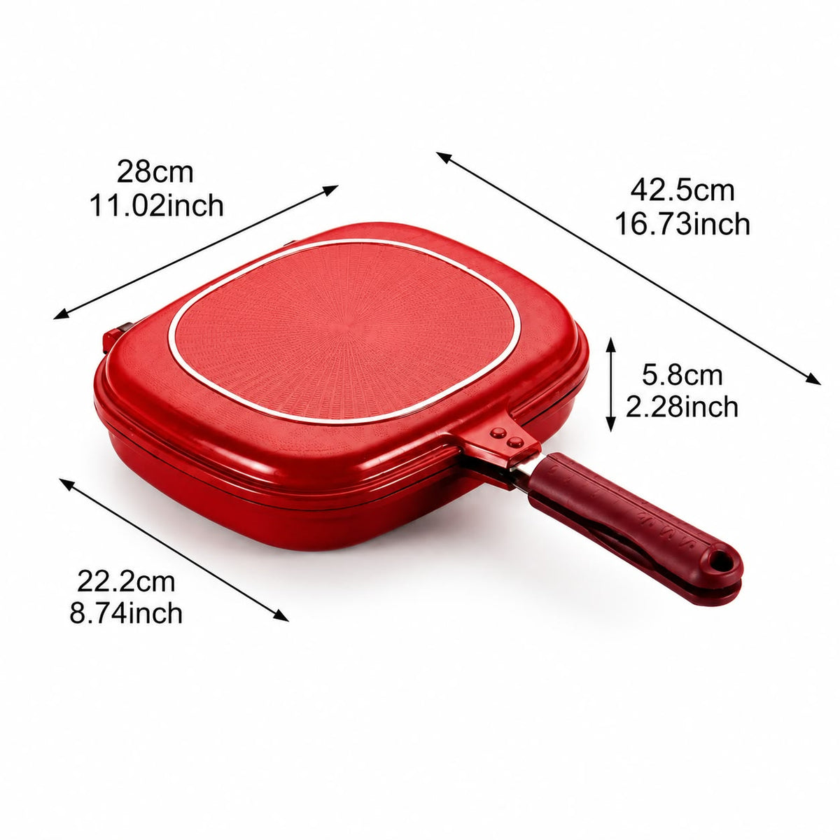 double - Sided Nonstick Flip Frying Pan - Easy cook Reversible Skillet